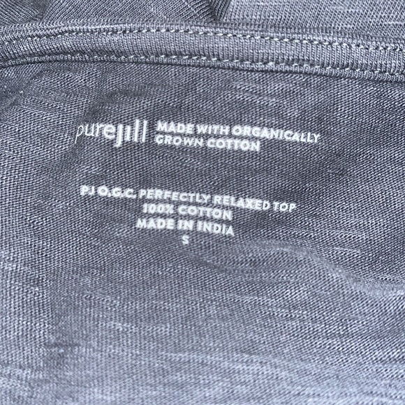 J. Jill Purejill Gray Slub 3/4 Sleeve Top - Picture 6 of 6